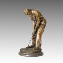 Sports Statue Golf Male Bronze Sculpture, Milo TPE-026